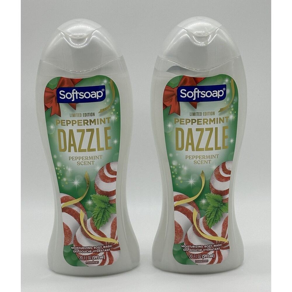 2 Softsoap Limited Edition Body Wash Peppermint Dazzle 20 Fl Oz Each New Lot Set